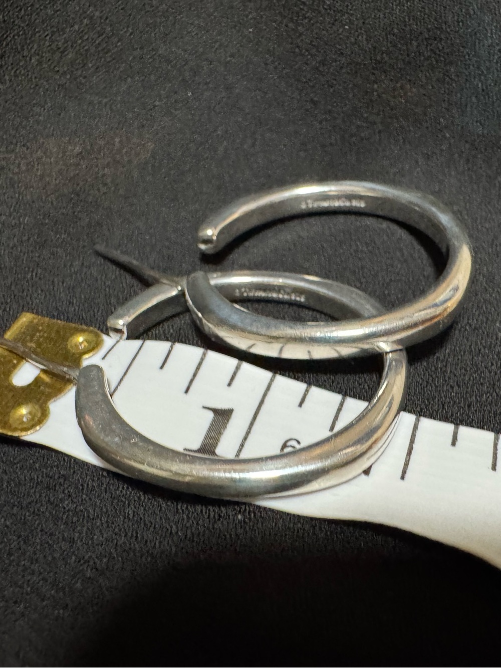 Tiffany & Co. Silver Cushion Hoop Earrings - Picture 2 of 5